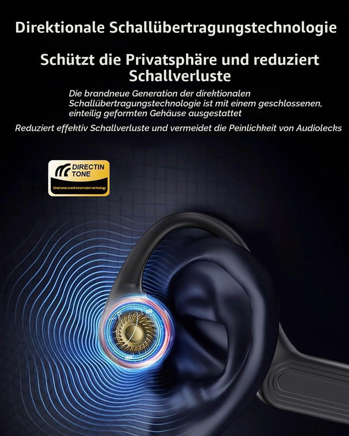 GKEAPZA Knochenleitungskopfhörer mit Bluetooth 6.0, IPX5, schweissresistente Sport-Ohrhörer, geeigne