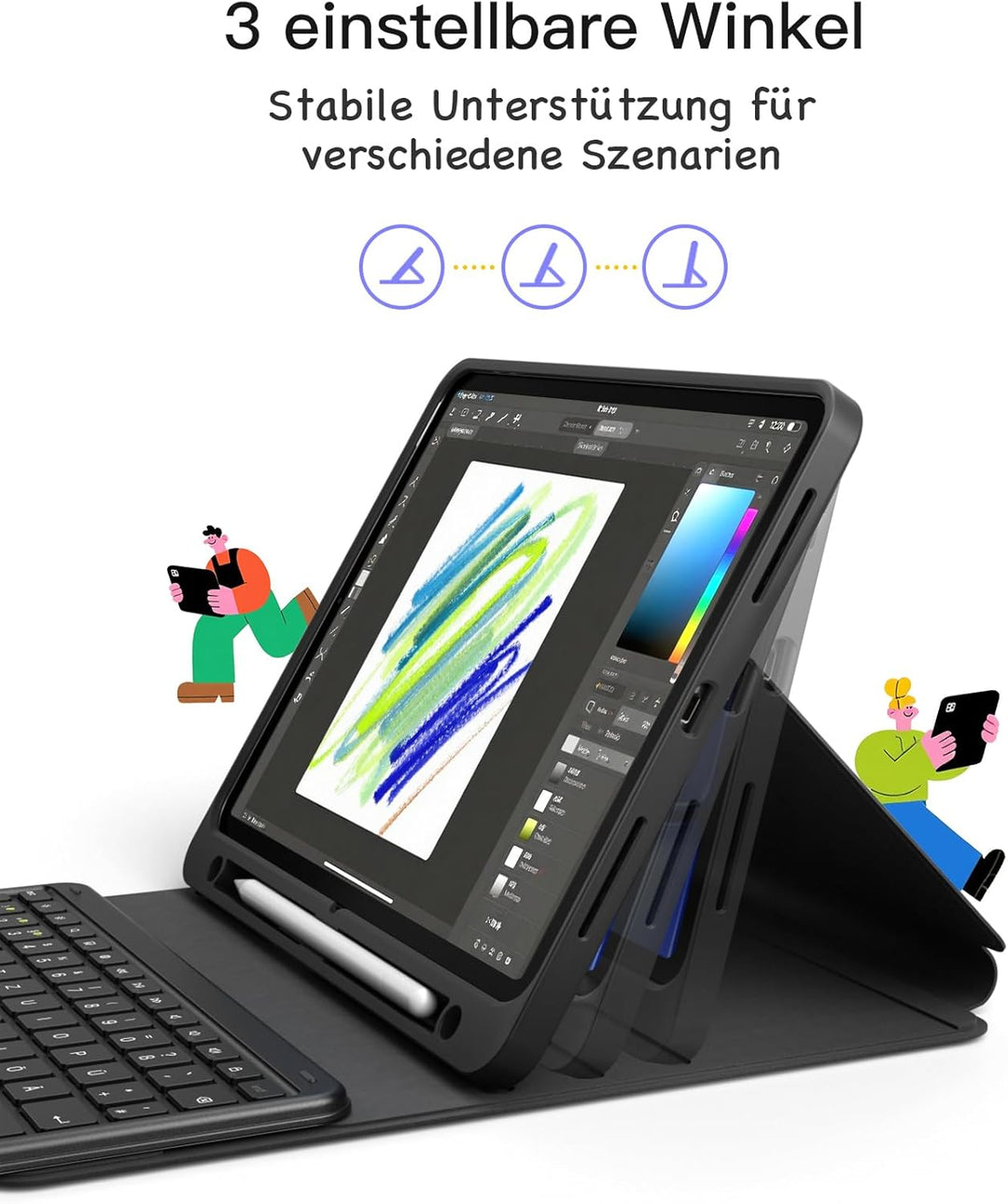 Inateck iPad 10 Generation Hülle mit Tastatur, für iPad 11 Gen. A16 2025 11 Zoll, Air 11 Zoll M3/M2