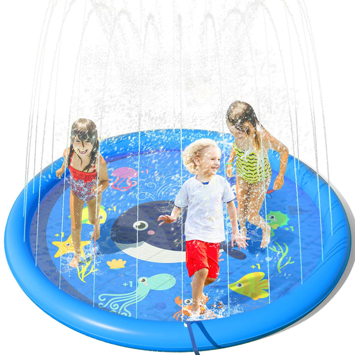 Peradix Splash Pad,170CM Sprinkler Wasser-Spielmatte Anti-Rutsch Splash Play Matte Sommer Outdoor Ga