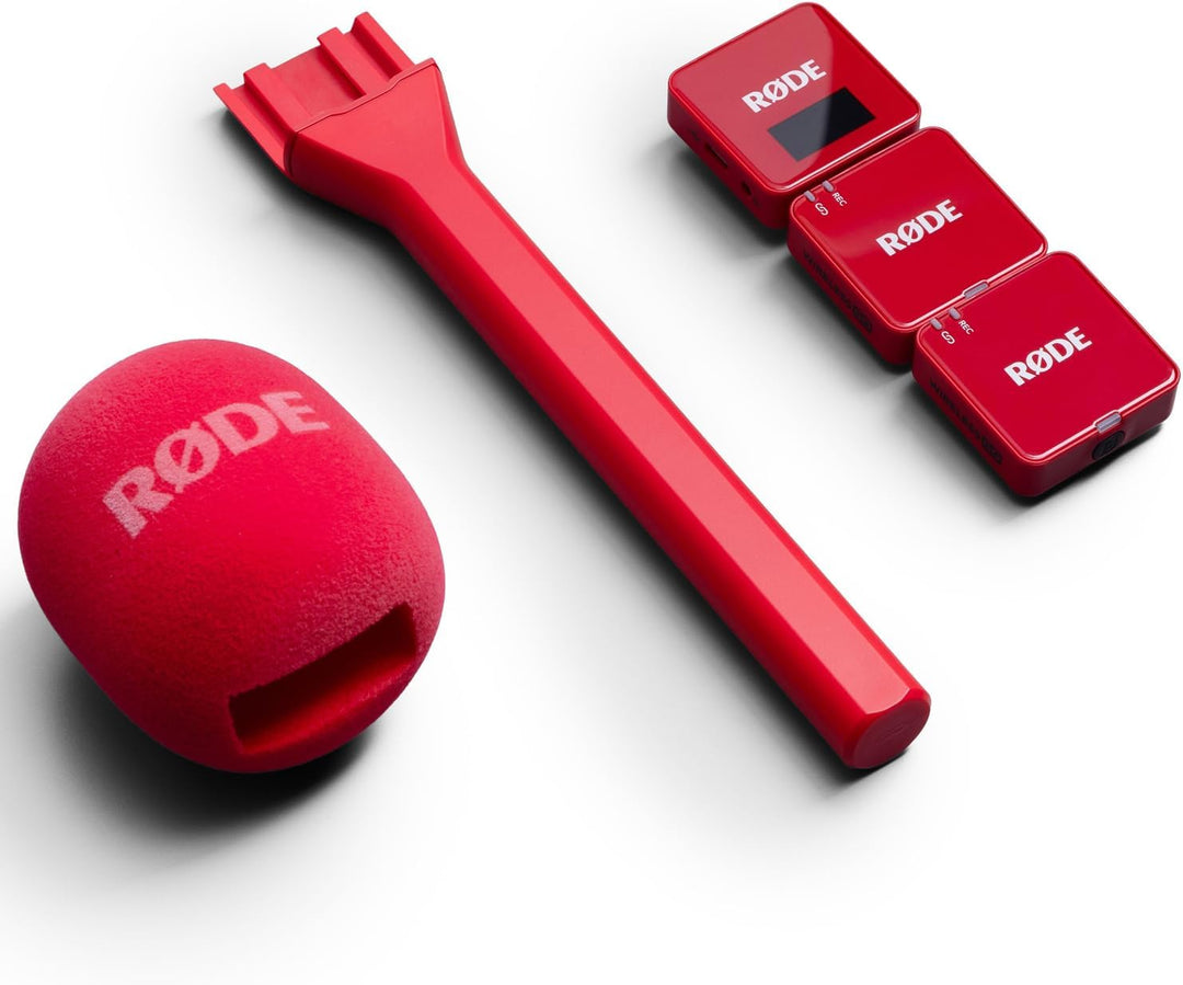 Rode Wireless GO Gen 3 Drahtloses 2-Kanal Mikrofon-Funksystem Rot mit Interview GO Handadapter Rot u