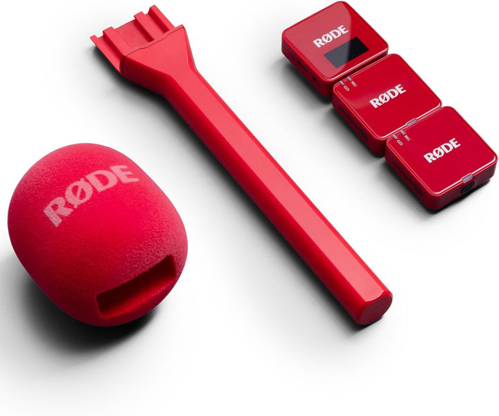 Rode Wireless GO Gen 3 Drahtloses 2-Kanal Mikrofon-Funksystem Rot mit Interview GO Handadapter Rot u