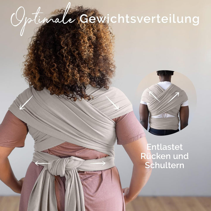 Boba Babytragetuch ab Geburt bis 15 kg - Kuschelweiches & Stützendes Baumwollfrottee, Tragetuch Baby