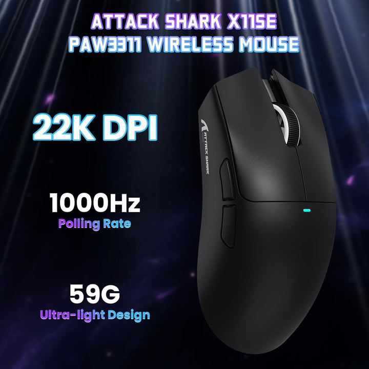 ATTACK SHARK X11 SE Kabellose Gaming-Maus, PixArt PAW3311 Gaming-Sensor, BT/2.4G Wireless/Kabelgebun