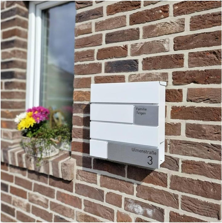Metzler Briefkasten in weiss Modell G - Pulverbeschichtung in RAL 9016 Feinstruktur Matt - Postkaste