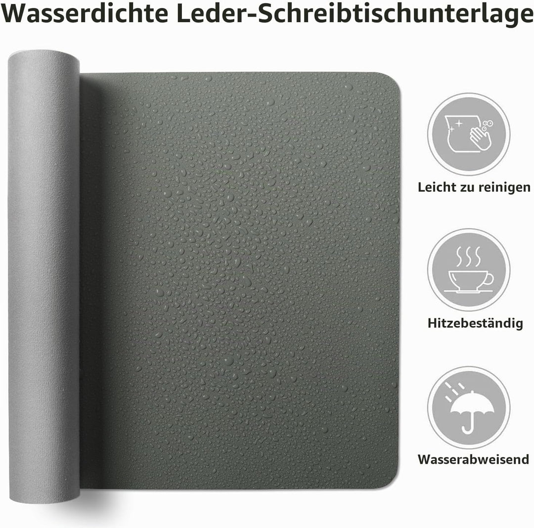 Aothia Schreibtischunterlage,PU-Leder-Schreibtischmatte,Mauspad,rutschfester Schreibtischschutz,wass