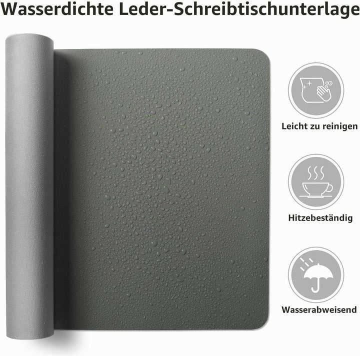 Aothia Schreibtischunterlage,PU-Leder-Schreibtischmatte,Mauspad,rutschfester Schreibtischschutz,wass