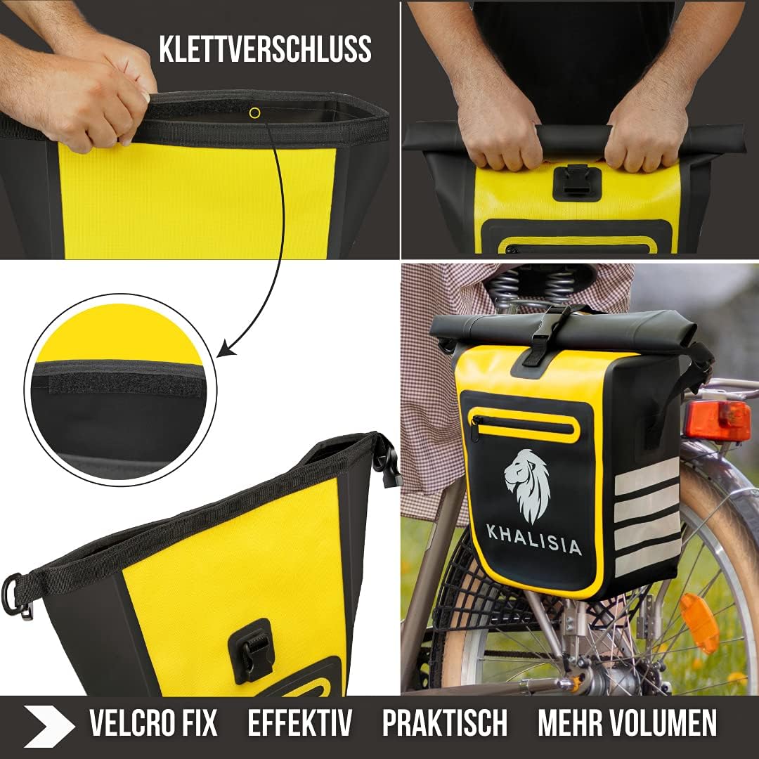 KHALISIA Fahrradtasche 3 in 1 – Rucksack wasserdicht - mit Laptopfach – hochwertige Umhängetasche &amp;