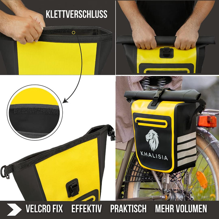 KHALISIA Fahrradtasche 3 in 1 – Rucksack wasserdicht - mit Laptopfach – hochwertige Umhängetasche &amp;