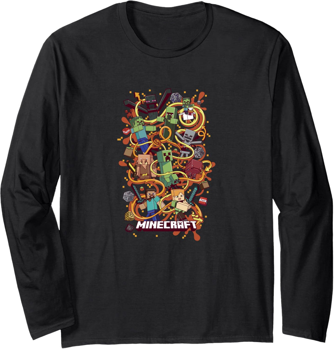 Minecraft Group Shot Funtage Arrow Composition Langarmshirt