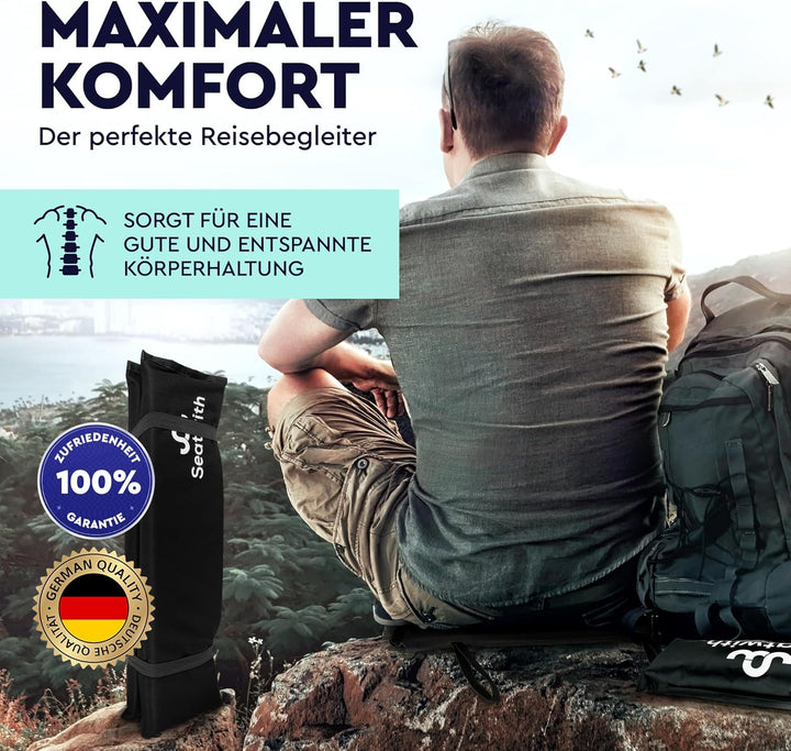 Seatwith Foldable iso seat Cushion Outdoor Sitzmatte (2 Stück) Schwarz, Outdoor Sitzmatte (2 Stück)