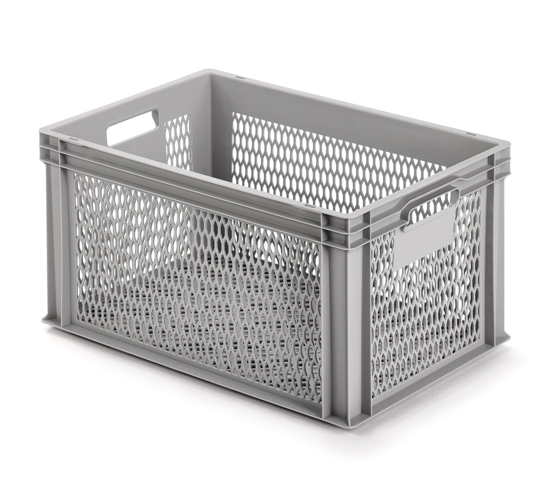 ALUTEC Kunststoffbehälter vergittert (Inhalt 64 l, Aussenmasse (LxBxH) 600 x 400 x 320 mm, stapelbar