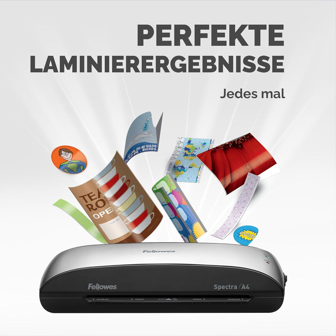 Fellowes A4 Laminiergerät, Spectra A4 für Einsteiger, für 80-125 Mikron Laminierfolien, bis A4 Forma