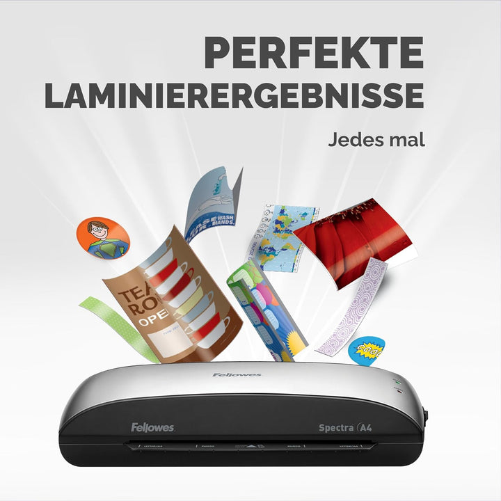 Fellowes A4 Laminiergerät, Spectra A4 für Einsteiger, für 80-125 Mikron Laminierfolien, bis A4 Forma