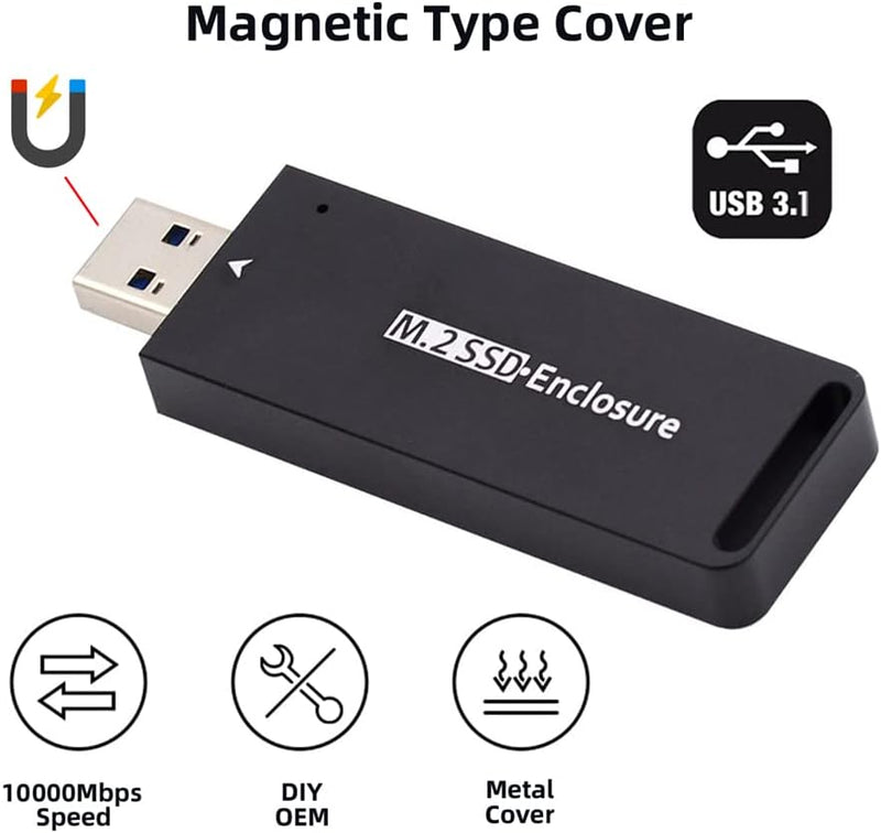 NFHK USB 3.0 auf 2230 2242 NVME M-Key M.2 NGFF SATA SSD Externer PCBA-Gehäuse-Adapter RTL9210B Chips