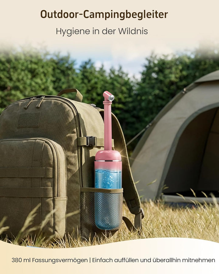 Tragbares Reise Po Dusche mit Einziehbarer Düse | BPA-free Podusche & Intimdusche für Frau und Mann