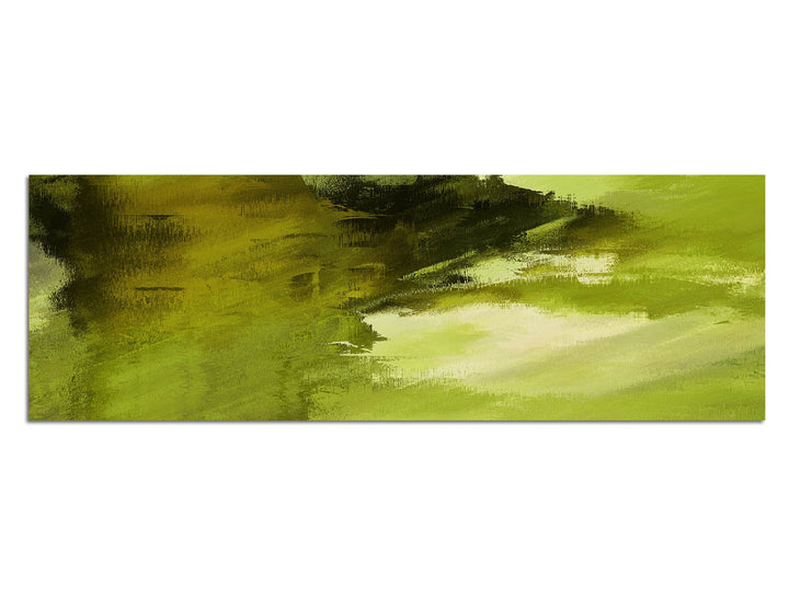 Paul Sinus Art Panoramabild auf Leinwand und Keilrahmen 150x50cm Hintergrund abstrakt grün Grunge Te