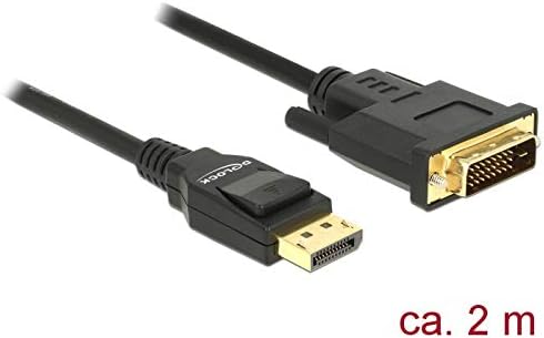 Delock Kabel DisplayPort 1.2 Stecker > DVI 24+1 Stecker Passiv 4K 30 Hz 2 m schwarz 2,0 m, 2,0 m