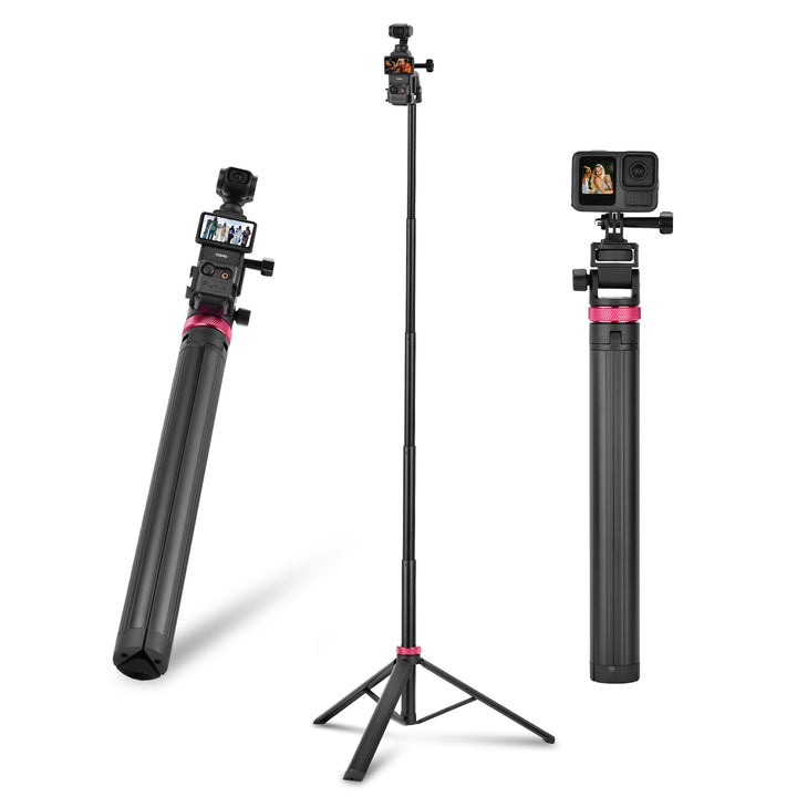 2M Pocket 3 4 Selfie Stick Stativ für GoPro Action Kamera, ausziehbarer Vlog Halter, kompatibel mit