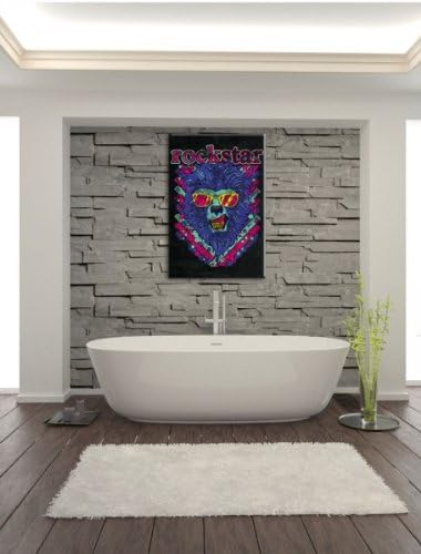 Dark Rockstar-lion black Leinwandbild Bild auf Leinwand, XXL riesige Bilder fertig gerahmt mit Keilr