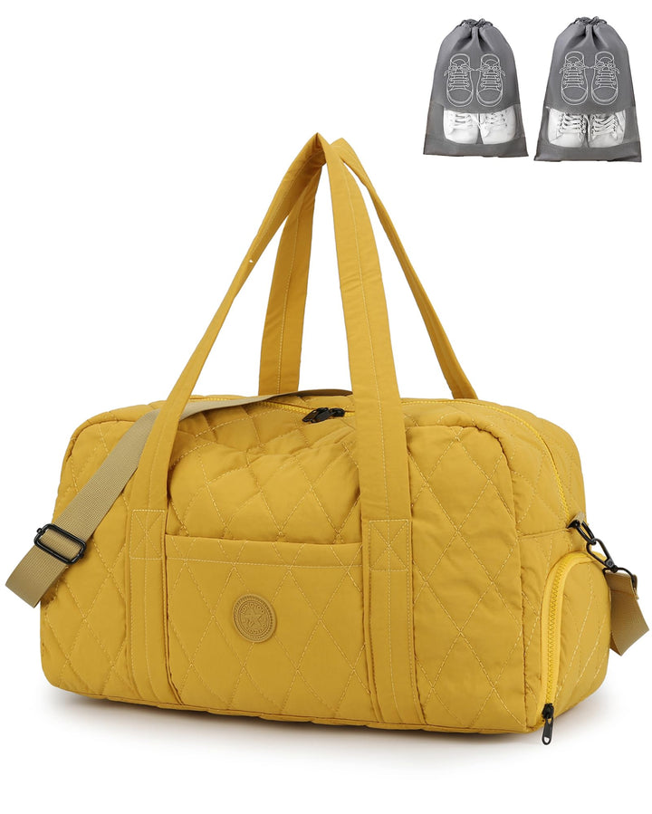 Micmores Sporttasche Damen Leicht, 23L Gesteppte Gym Bag mit Schuhfach & Nassfach, Travel Weekender