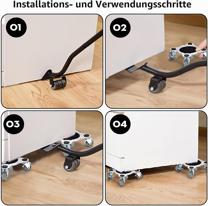Möbelroller Transportroller, 1000kg Tragkraft Möbelheber Möbelbeweger rutschfeste Beschichtung Schwe