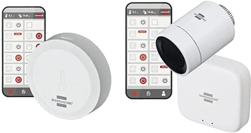 Brennenstuhl Connect Zigbee Temperatur- und Feuchtigkeitssensor TFS CZ 01 & Zigbee Heizkörperthermos