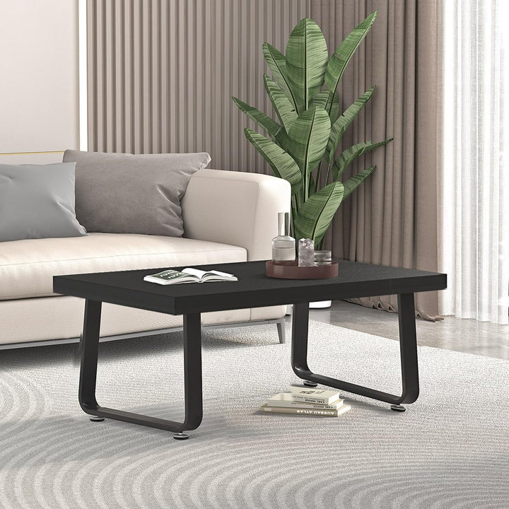 HSH Couchtisch, Wohnzimmertisch Tisch mit Metallgestell, Kaffeetisch für Wohnzimmer, Teetisch aus Ho