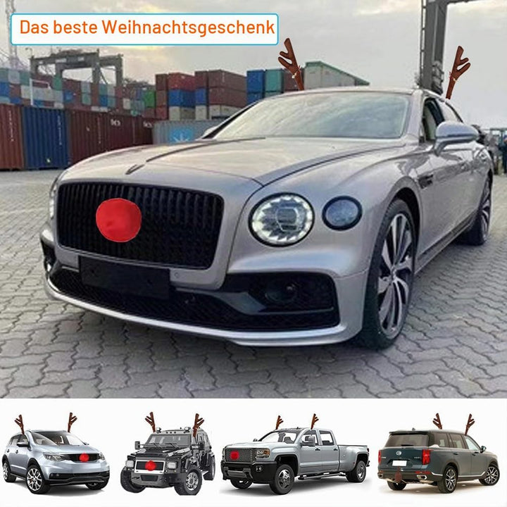 Weihnachtsauto Dekoration Plüsch Rudolf Rentier Geweih Rote Nase für Weihnachtsauto Dekoration, Lust