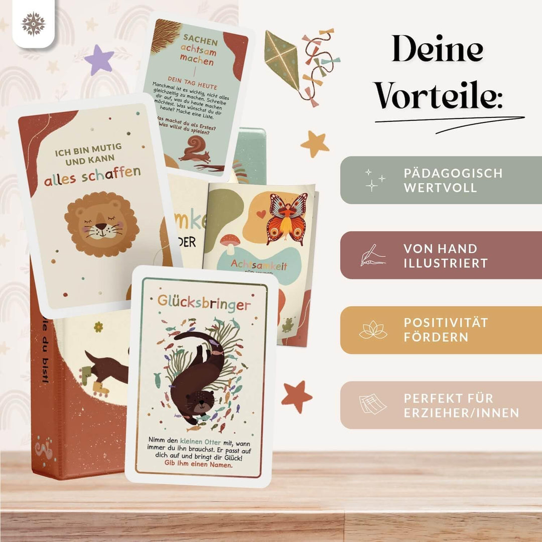 Lebenskompass Achtsamkeitskarten für Kinder Affirmationskarten Kinder für positives Denken, Selbstli