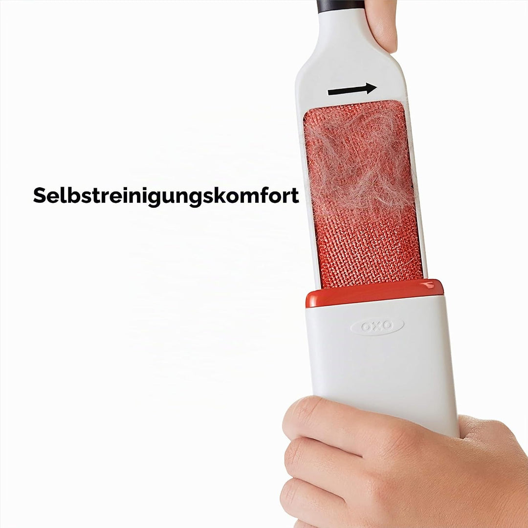 OXO Good Grips FurLifter Selbstreinigende Flusenbürste/Möbelbürste, Weiss, Garment