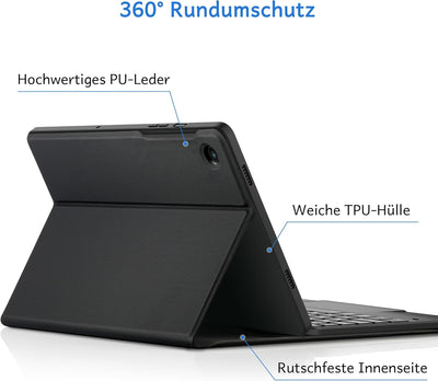 CACOE Hülle Tastatur Kompatibel mit Samsung Galaxy Tab А9+ 2023 11 Zoll Tastatur mit Touchpad, 7-Far