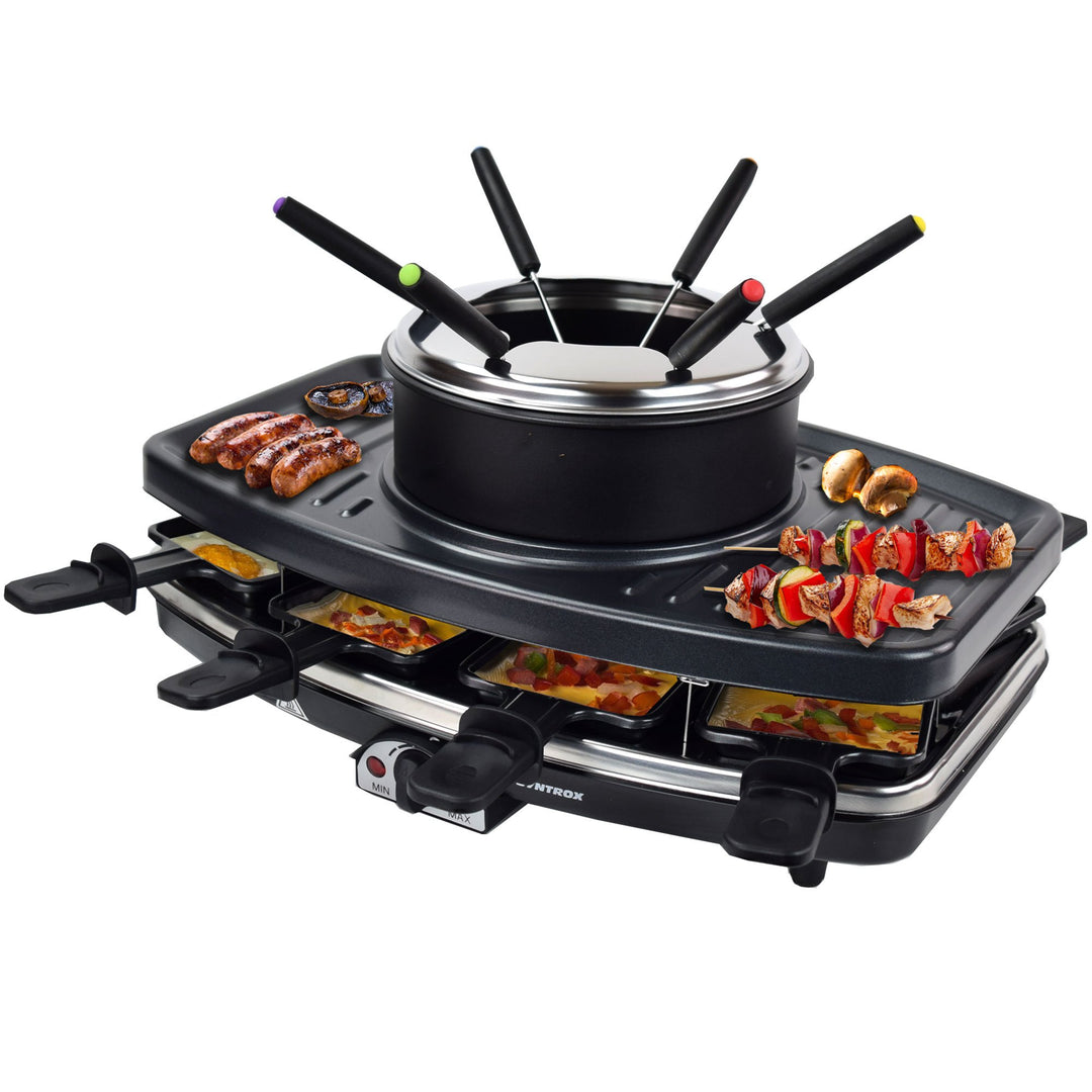 Syntrox Germany Freiburg 3 in 1 Raclette-Grill-Fondue-für 8 Personen