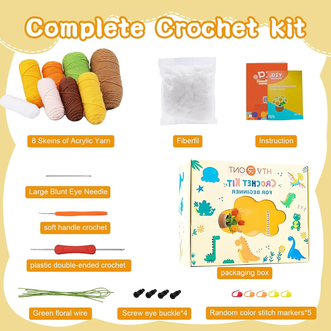 Lonsien Häkelset Kinder Tulpen Häkeln für Anfänger Komplett Amigurumi set Stricken für Anfänger Set