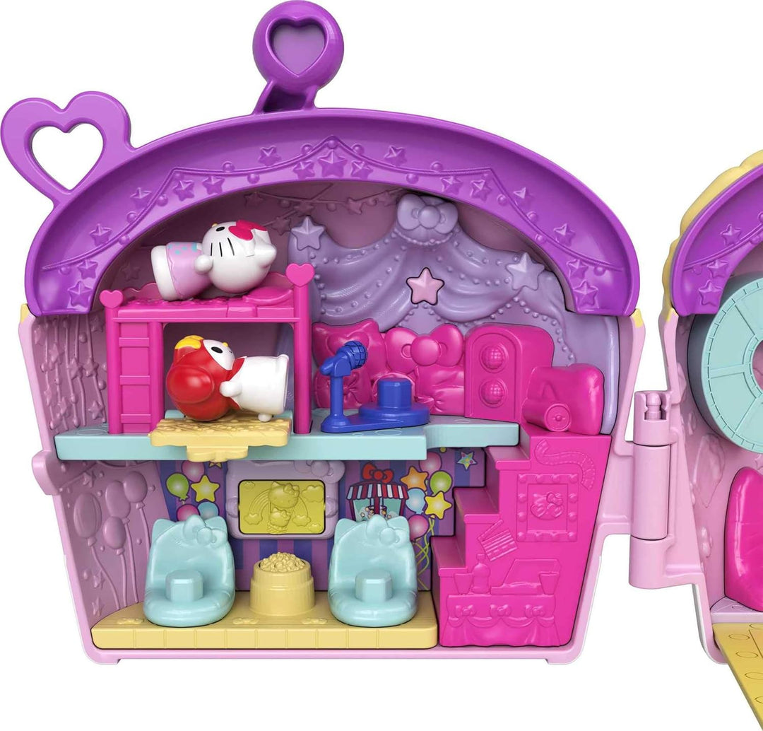Hello Kitty GVB32 - Popcorn-Pyjamaparty (12,5 cm) mit 2 Sanrio Minis Figuren, Notizblock und Schreib