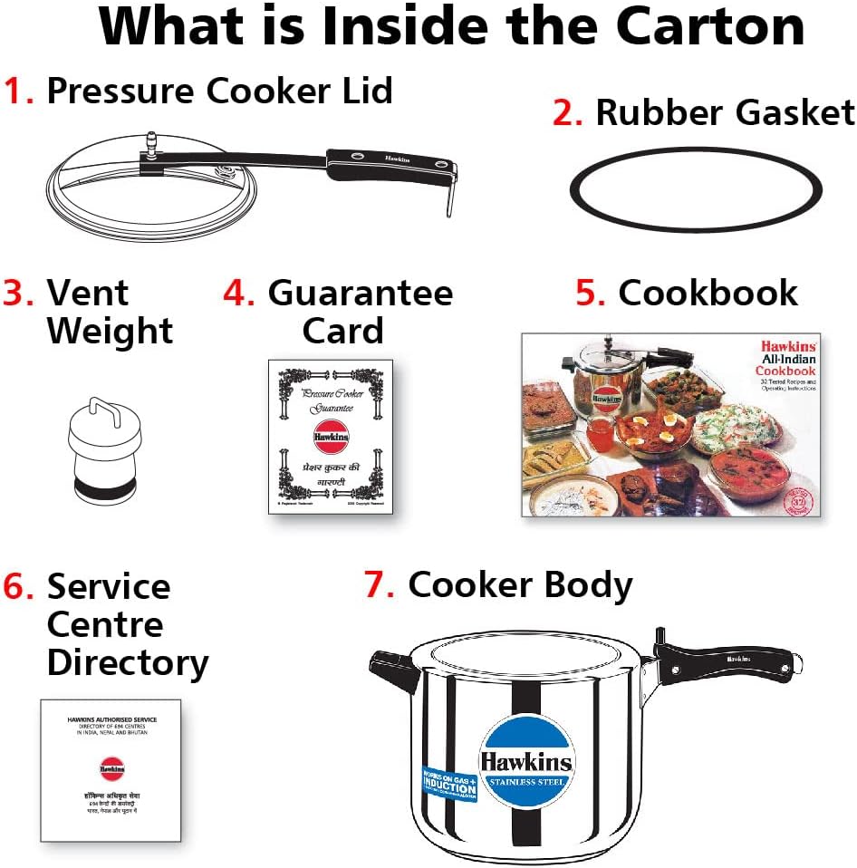 HAWKINS B65 Schnellkochtopf, Edelstahl, Silver 6 L, 6 L