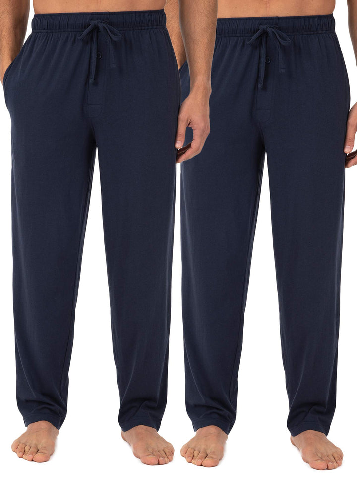 Fruit of the Loom Herren Schlafhose aus Jersey-Strick Pyjamaunterteil S Marineblau/Marineblau (2er-p