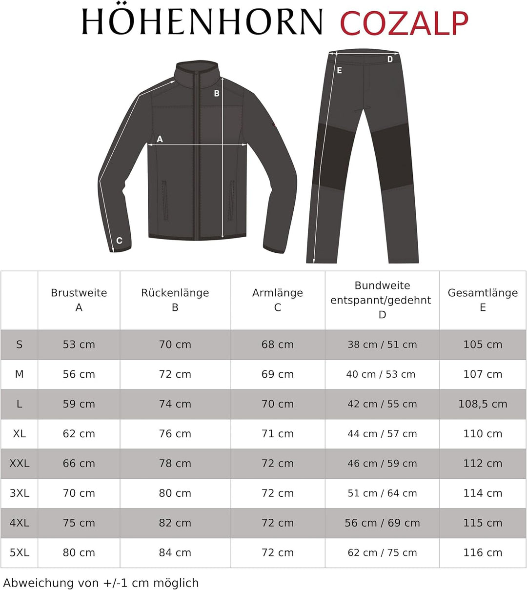 Höhenhorn Cozalp Herren Jogging Anzug Trainingsanzug Hausanzug XXL Dunkelgrau, XXL Dunkelgrau