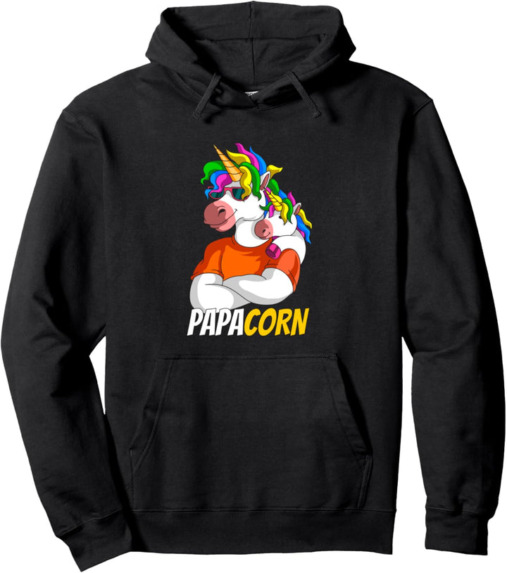 Papacorn Einhorn Vater Sohn Tochter Pullover Hoodie