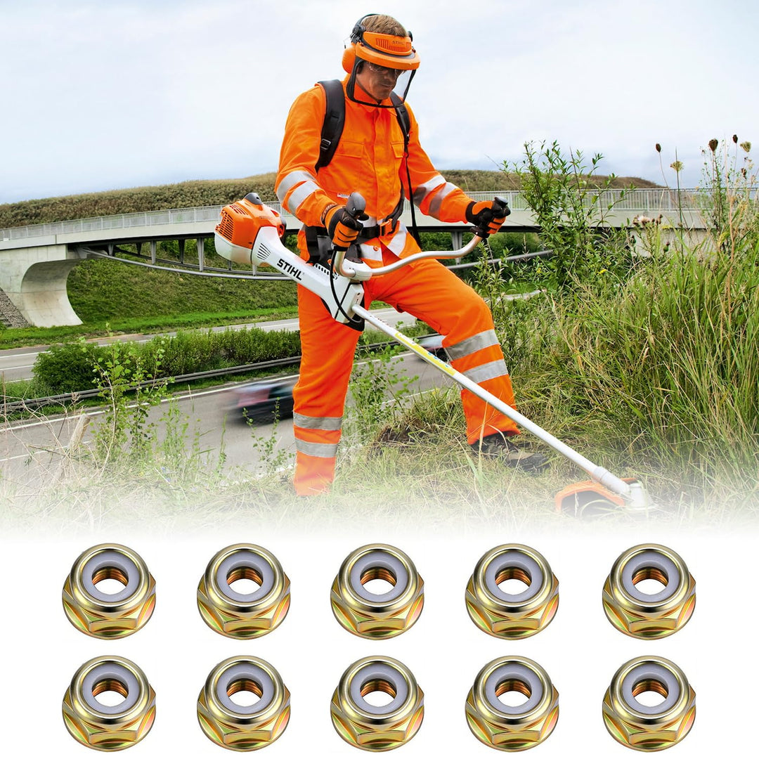 10 Stück Messermutter Mutter Linksgewindemutter für alle Arten von Trimmern mit Linksgewinde für Bew