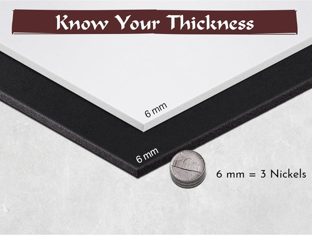 EVA-Schaumstoff Cosplay – 6 mm dick (1 mm bis 10 mm) – extra grosse Schaumstoffplatten – Schwarz ode