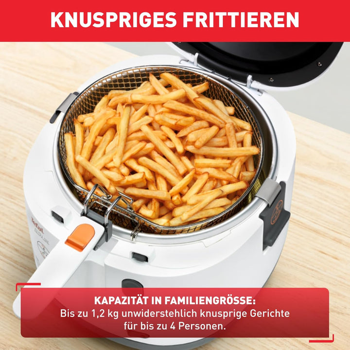 Tefal FF1631 Fritteuse Filtra One | 1.900 W | Kapazität 1,2 Kg | Clean-Oil-System | Auffangsieb für