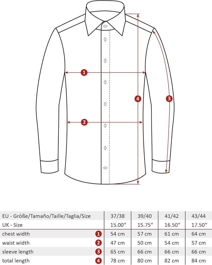Vincenzo Boretti Herren Hemd bügelfrei 100% Baumwolle Slim-fit Uni-Farben 39-40 10-hellblau, 39-40 1