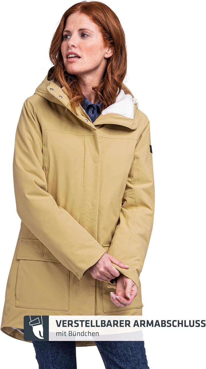 Schöffel Damen Ins. Parka Rotterdam L Mantel, Sand Drift, 36