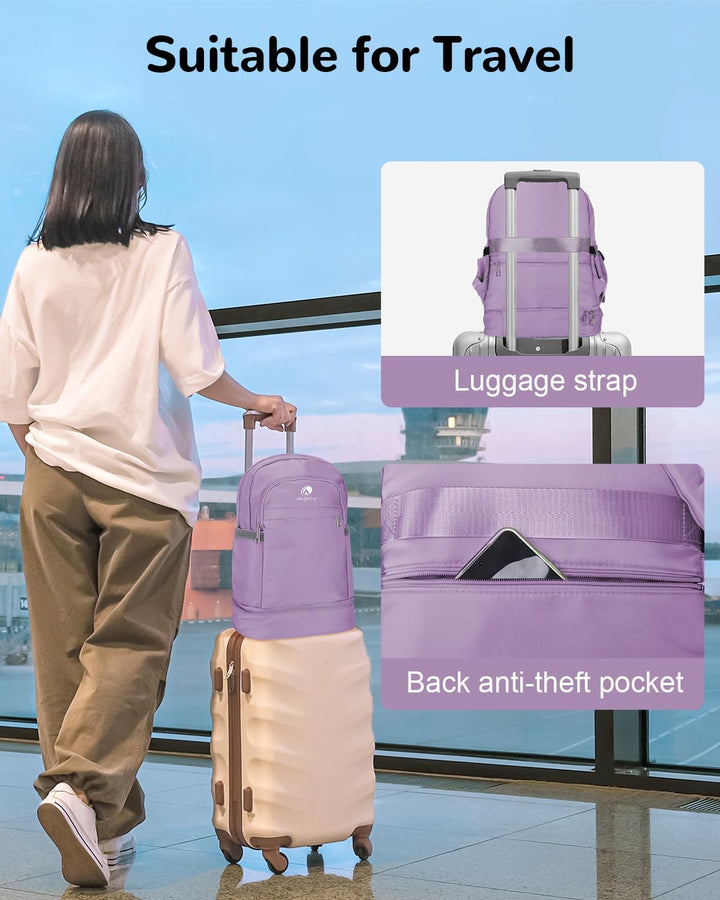 28L Reiserucksack Herren Damen, Schwimmrucksack mit Nasser Taschen, Wasserdichter Sportrucksack mit