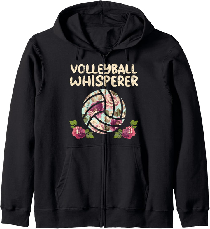 Volleyball Whisperer Flower Funny Coach Player Girls Women Kapuzenjacke