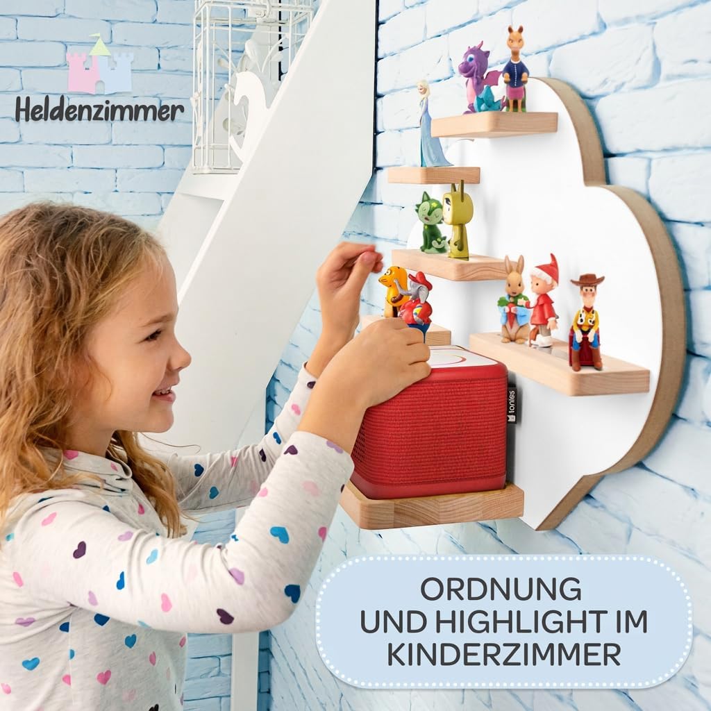 Tonie Regal Wolke Weiss für Toniebox 1 & 2 [GRATIS Tragetasche] bis 20 Figuren - Mädchen und Junge -
