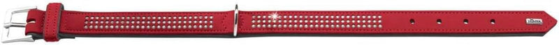 HUNTER SOFTIE TRILUXE Hundehalsband, Kunstleder, glitzernde Strasssteine, 60 (M-L), rot rot 60 (M-L)