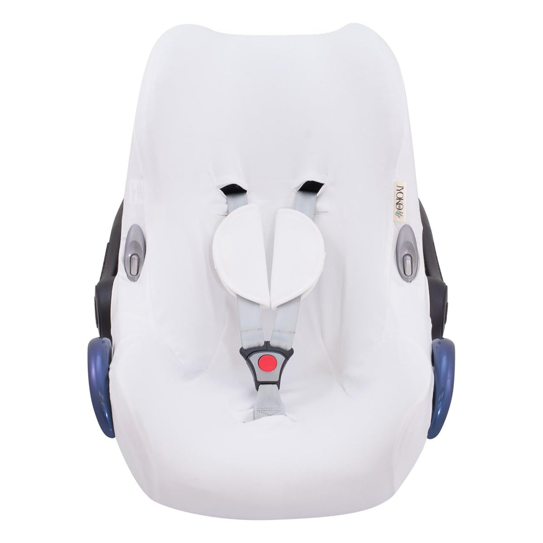 JYOKO KIDS Bezug für Autositz kompatibel mit Maxi Cosi Cabriofix, City Streety, aus Baumwolle (White