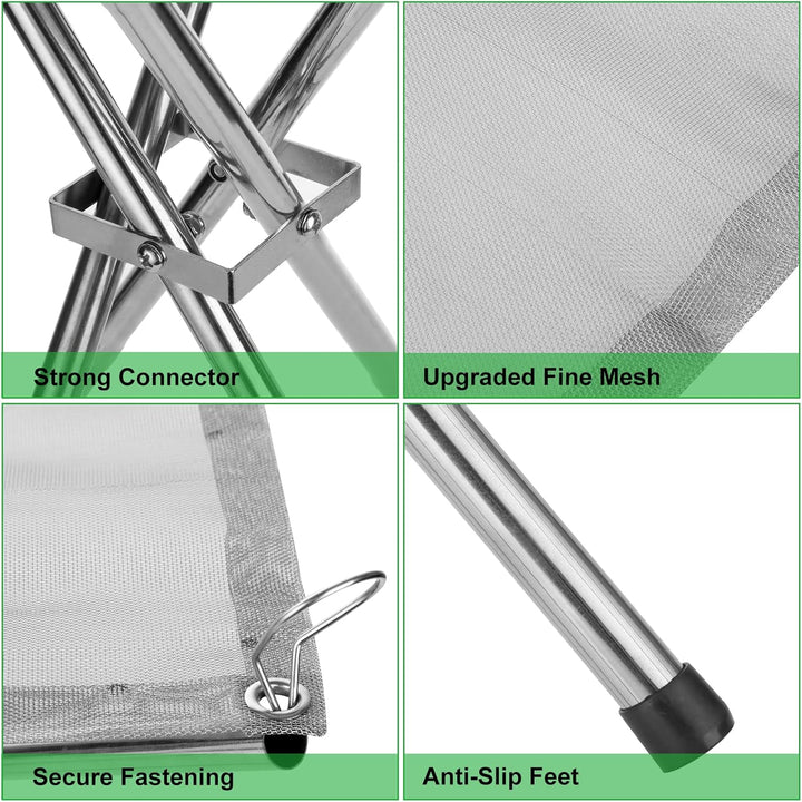 MIVIDE Tragbare Feuerstelle für Aussen, 42cm Feuerschale Outdoor Fire Pit, 304 Edelstahl Faltbar Feu