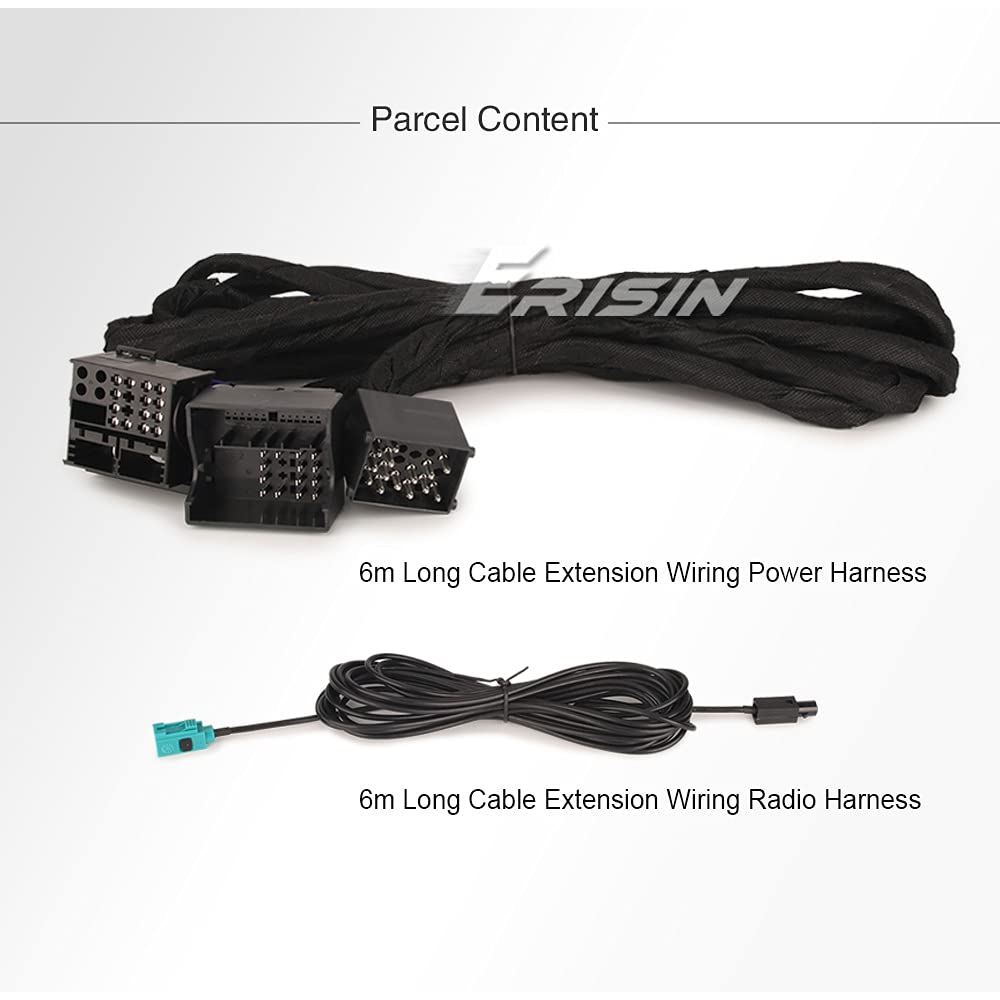 Erisin BM6M Extension Power 6M Kabelbaum Kabel 12 Pin Stecker 6M Strom&Radio Verlängerungskabel für
